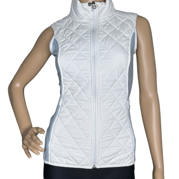 Athleta gray and white quilted vest, XXS - Picture 1 of 8